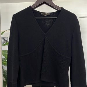 ST. JOHN Basic Knit Black Sweater Top